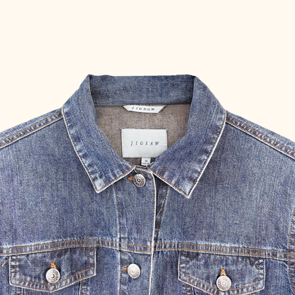 Jigsaw 90s Style Denim Wash Jacket - Size 10
