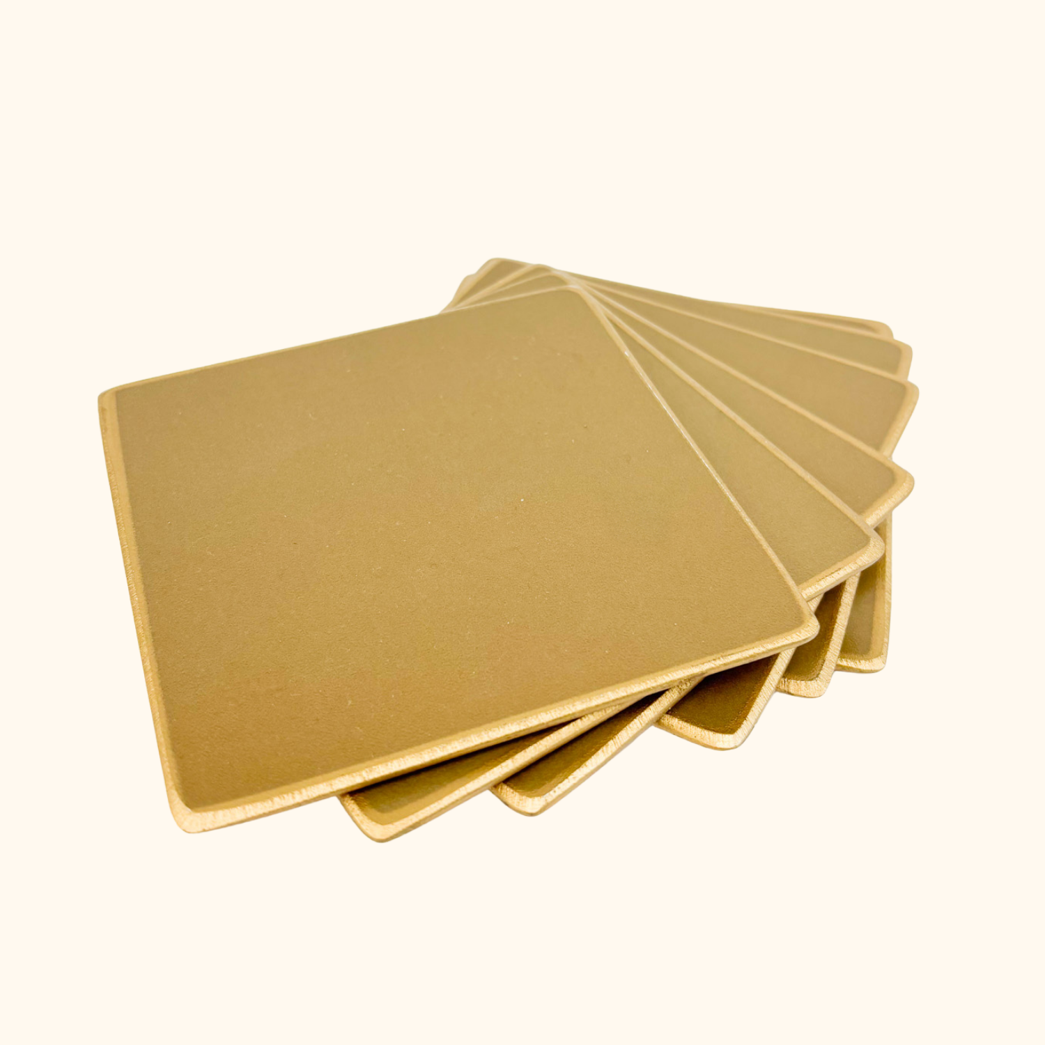 Pimpernel Plain Gold Cork Coasters Set of 6 Pimpernel