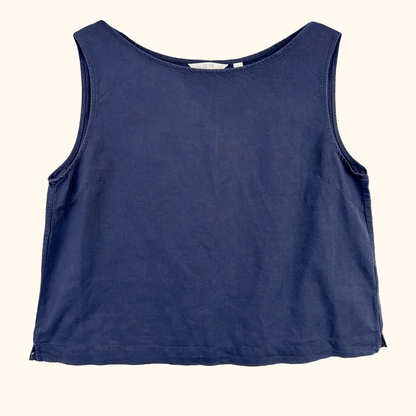 Uniqlo Navy Cotton Linen Blend Vest Top - Size Large