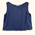 Uniqlo Navy Cotton Linen Blend Vest Top - Size Large
