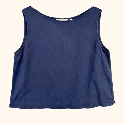 Uniqlo Navy Cotton Linen Blend Vest Top - Size L