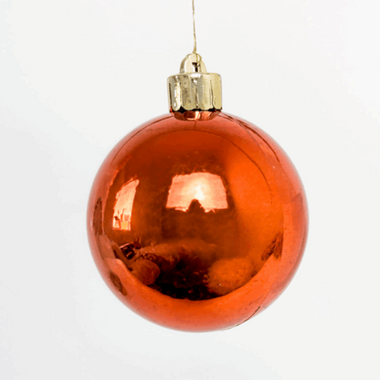 Brown and Orange Shatterproof Baubles Mixed Set of 9 Sunshine Thrift