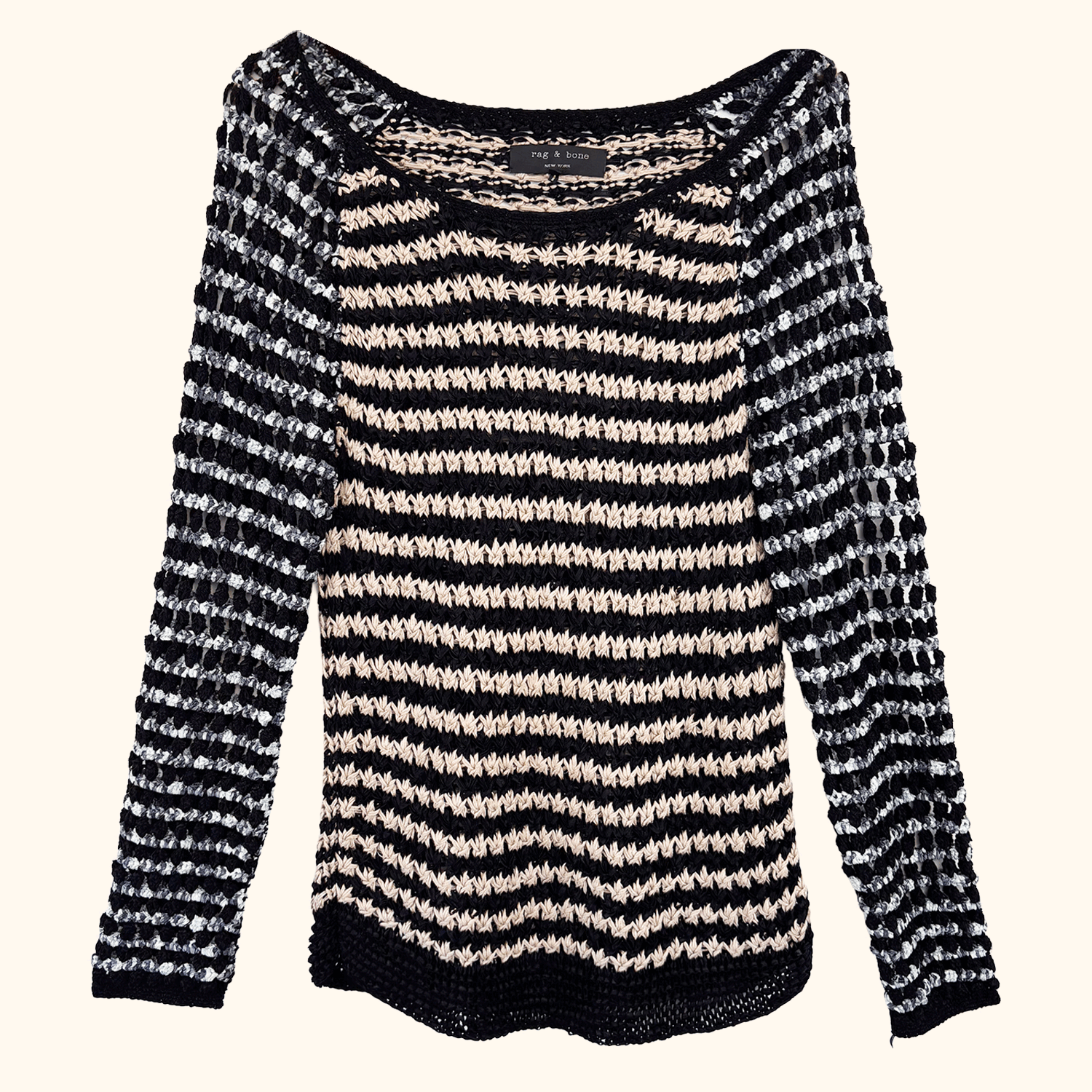 Rag &amp; Bone Open Weave Slouch Jumper - Size Medium