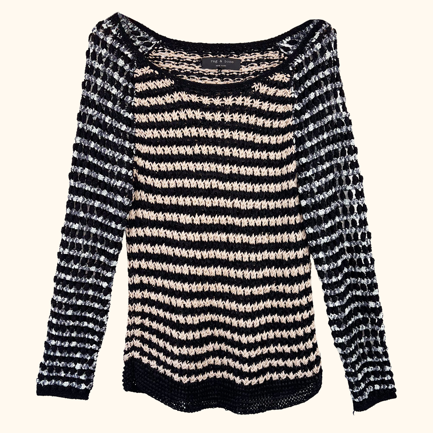 Rag &amp; Bone Open Weave Slouch Jumper - Size Medium