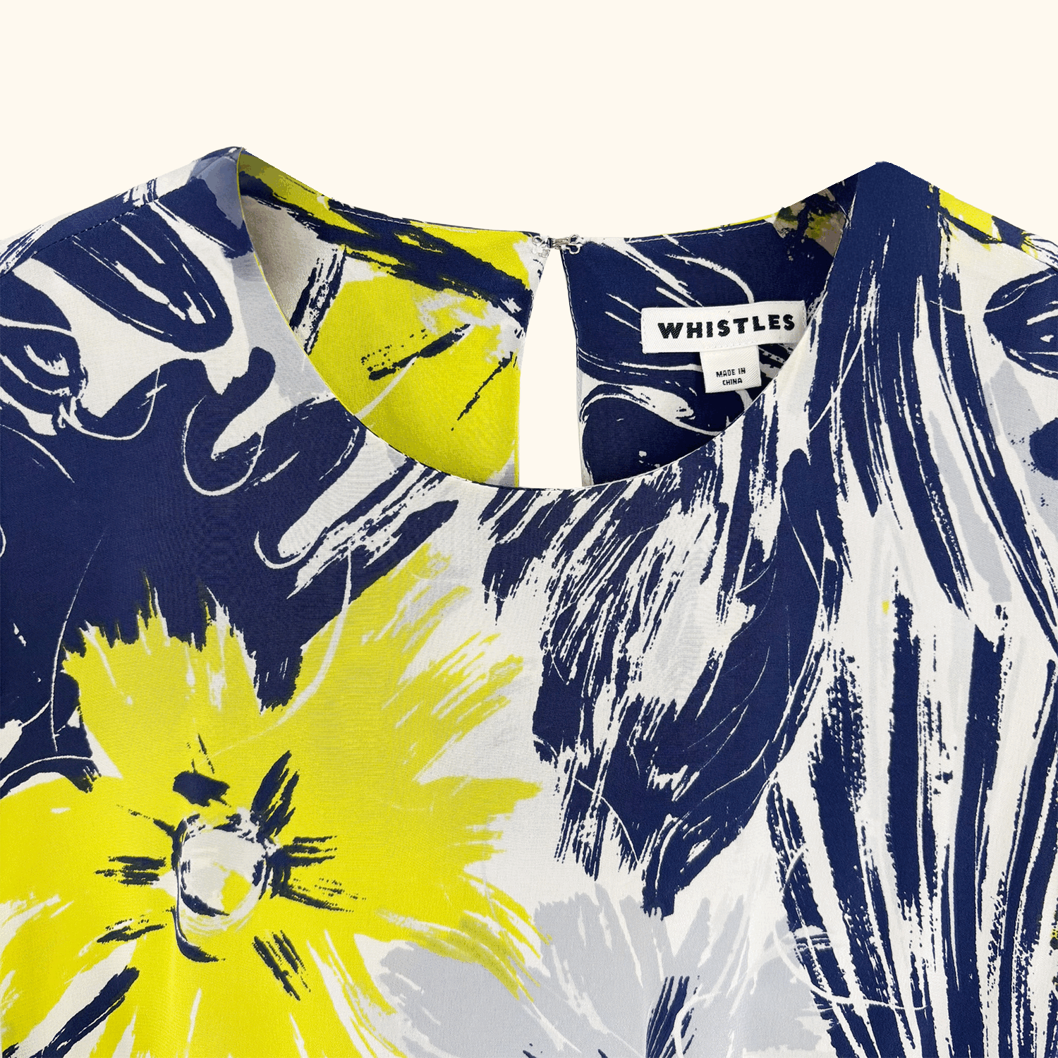 Whistles Abstract Floral Silk Blouse - Size 8