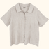 Flax 100% Linen Beige Short Sleeve Blouse - Size Medium Flax
