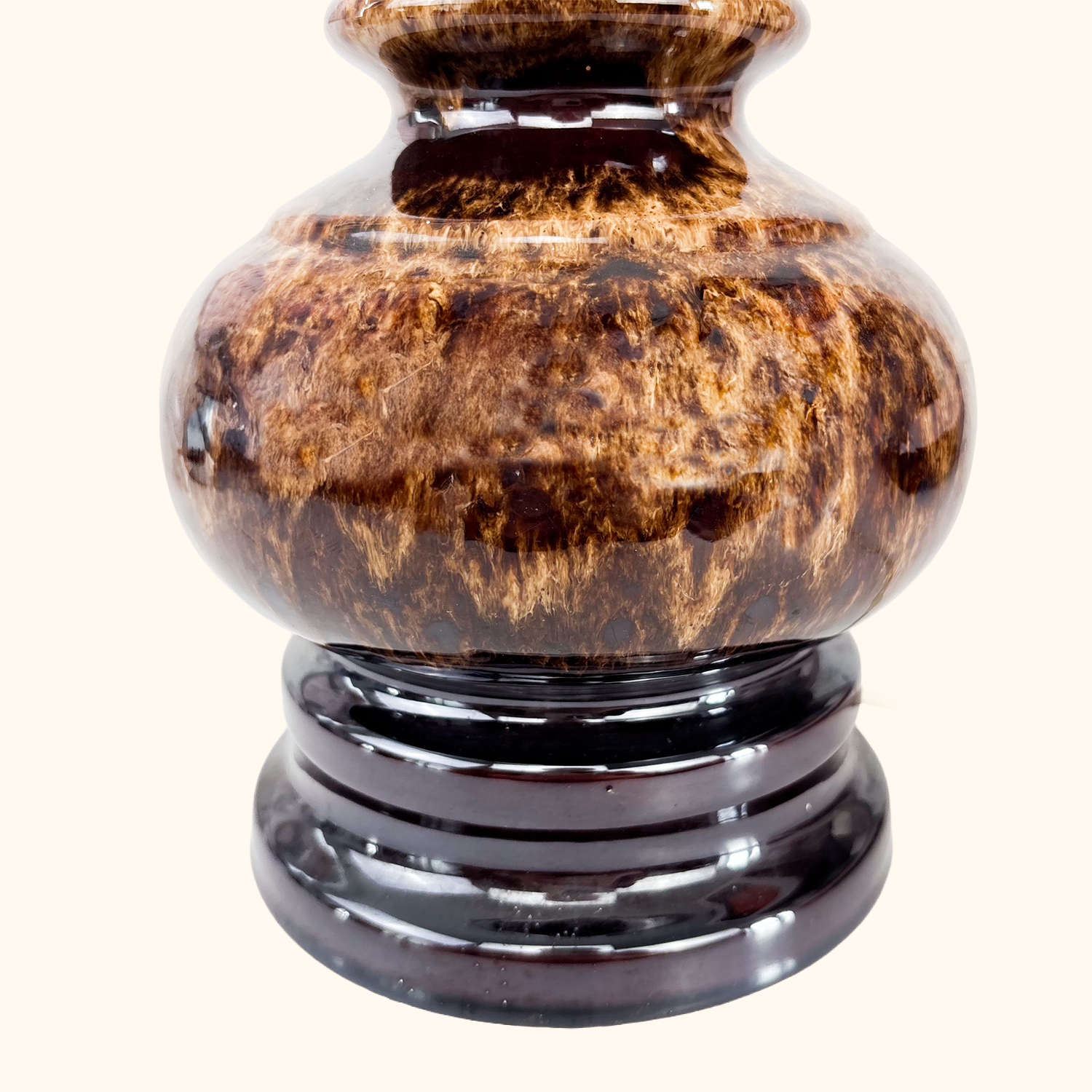 Fat Lava Mottled Brown Ceramic Lamp Base
