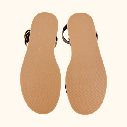 Reiss Gabi Tan Leather Plait Sandals - Size 5