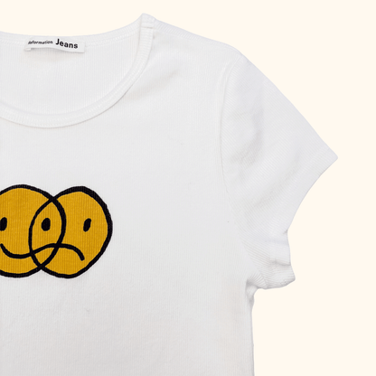 Reformation Mixed Emotions White Baby Tee - Size Medium