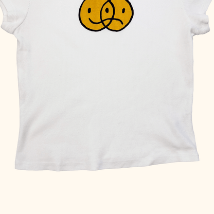 Reformation Mixed Emotions White Baby Tee - Size Medium