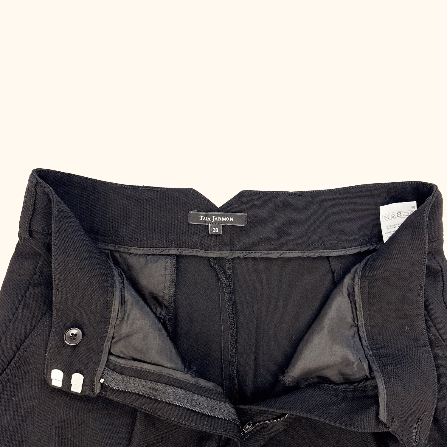 Tara Jarmon Wool Blend Black Tailored Trousers - Size 10