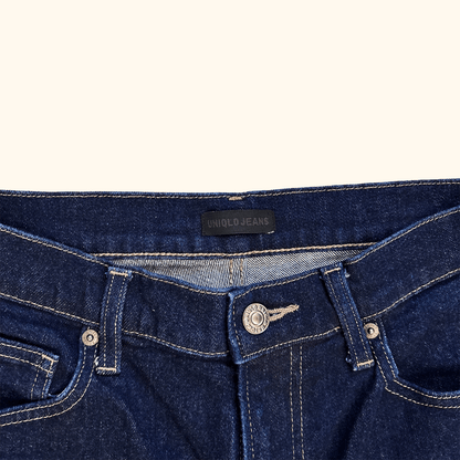 Uniqlo Dark Denim Slim Fit Straight Ankle Jeans - Size 27inch