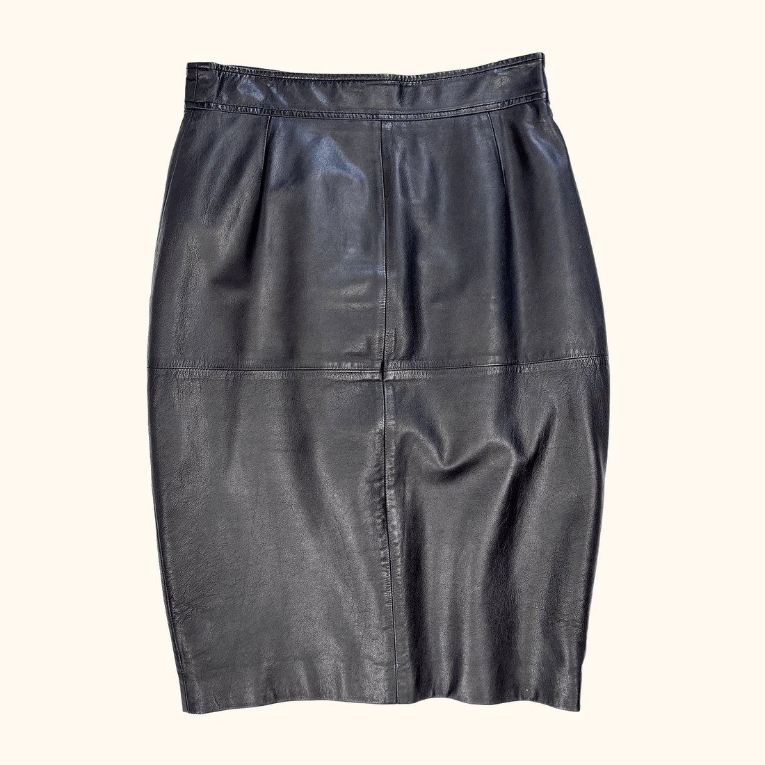 Whistles Black Leather Pencil Skirt - Size 6