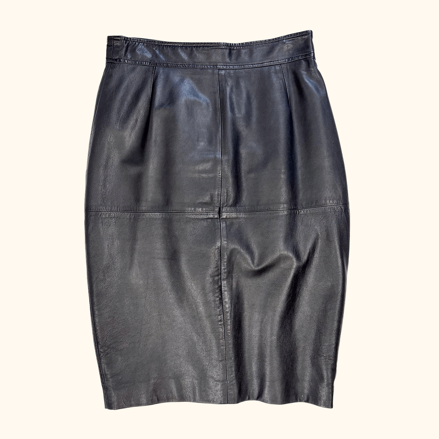 Whistles Black Leather Pencil Skirt - Size 6