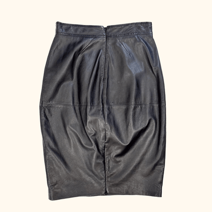 Whistles Black Leather Pencil Skirt - Size 6