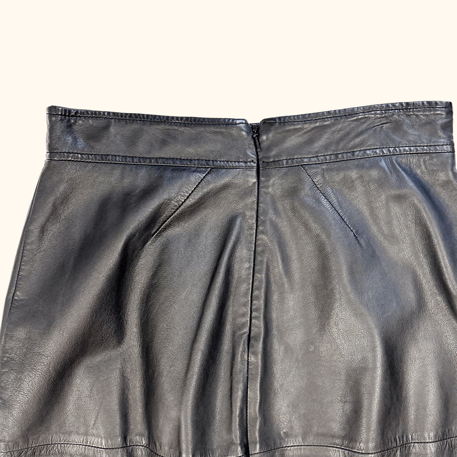 Whistles Black Leather Pencil Skirt - Size 6