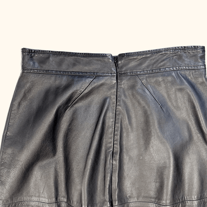 Whistles Black Leather Pencil Skirt - Size 6