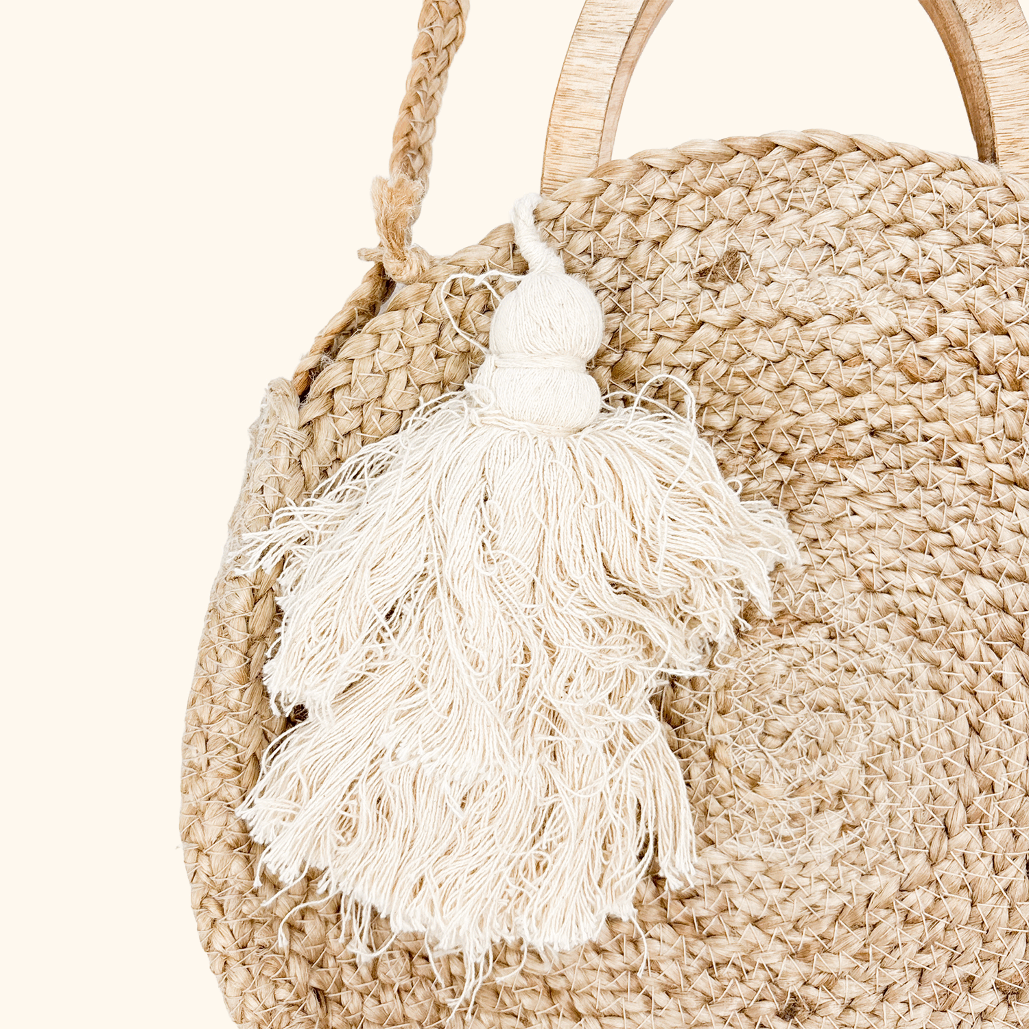 Zara Round Jute Crossbody Bag