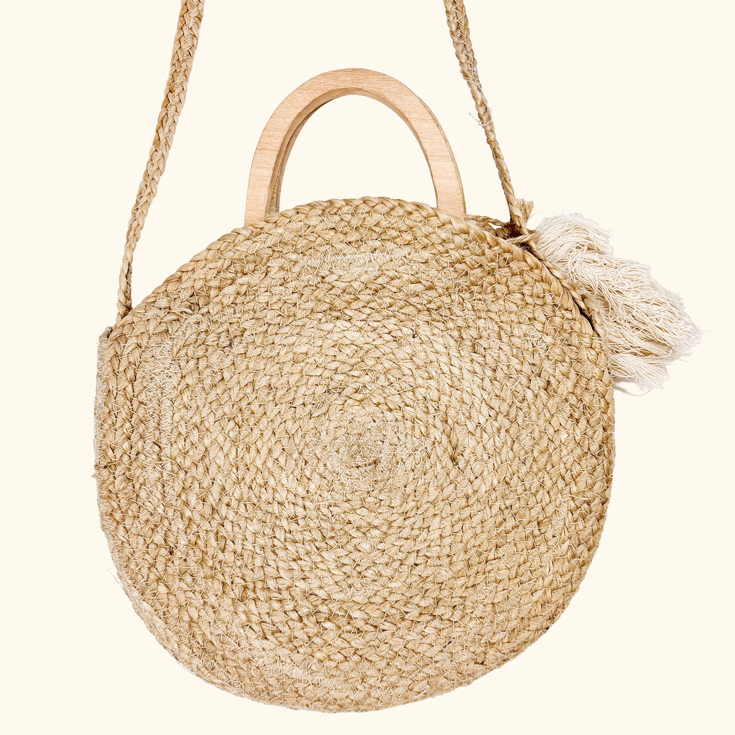 Zara Round Jute Crossbody Bag