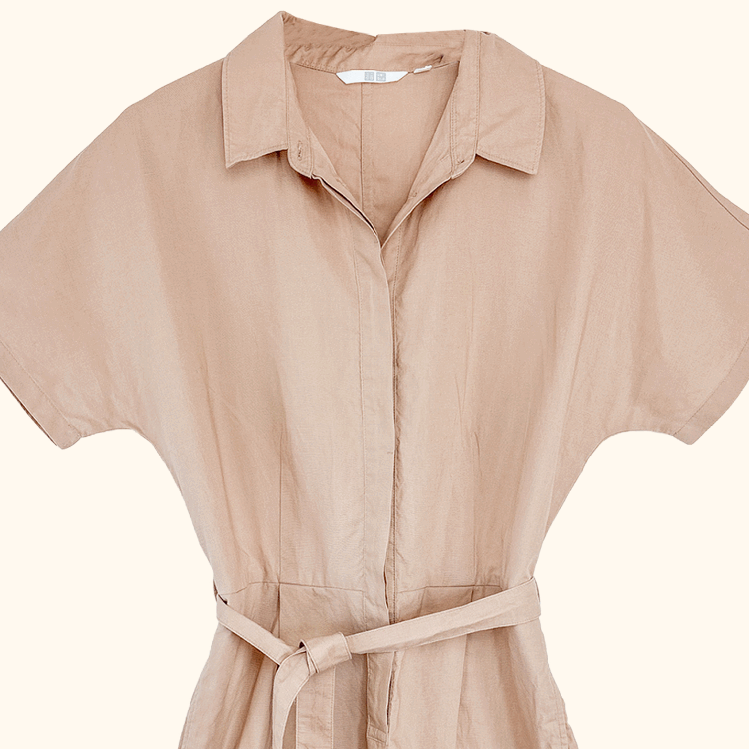 Uniqlo Beige Linen Blend Playsuit - Size Small