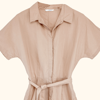 Uniqlo Beige Linen Blend Playsuit - Size Small