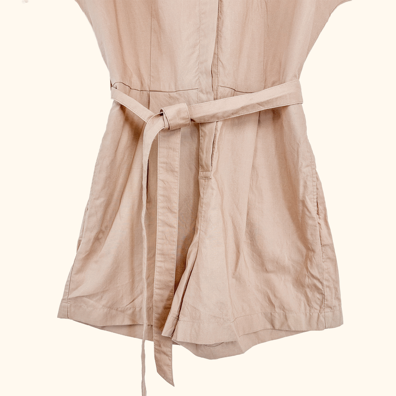 Uniqlo Beige Linen Blend Playsuit - Size Small