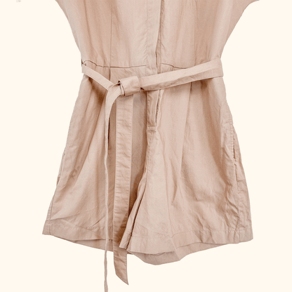 Uniqlo Beige Linen Blend Playsuit - Size Small