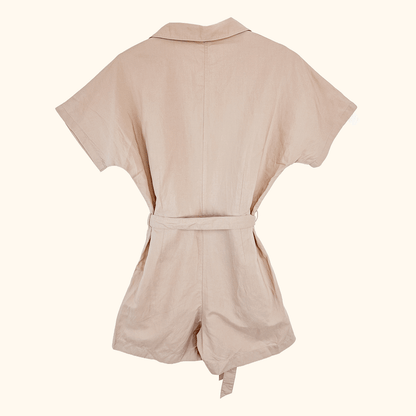 Uniqlo Beige Linen Blend Playsuit - Size Small