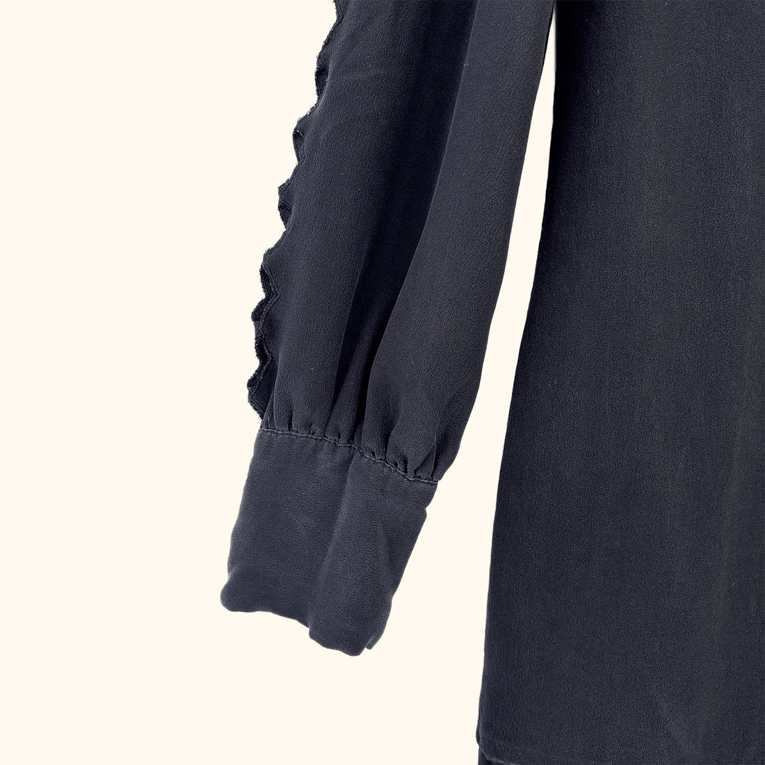 Reiss Black Silk Long Sleeve Dress - Size 6