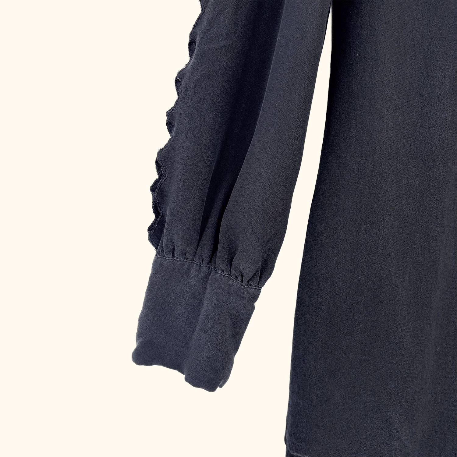 Reiss Black Silk Long Sleeve Dress - Size 6