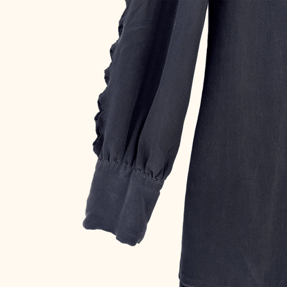Reiss Black Silk Long Sleeve Dress - Size 6