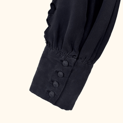 Reiss Black Silk Long Sleeve Dress - Size 6