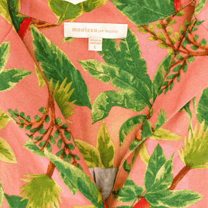 Monteau Los Angeles Linen Blend Hawaiian Shirt - Size Large