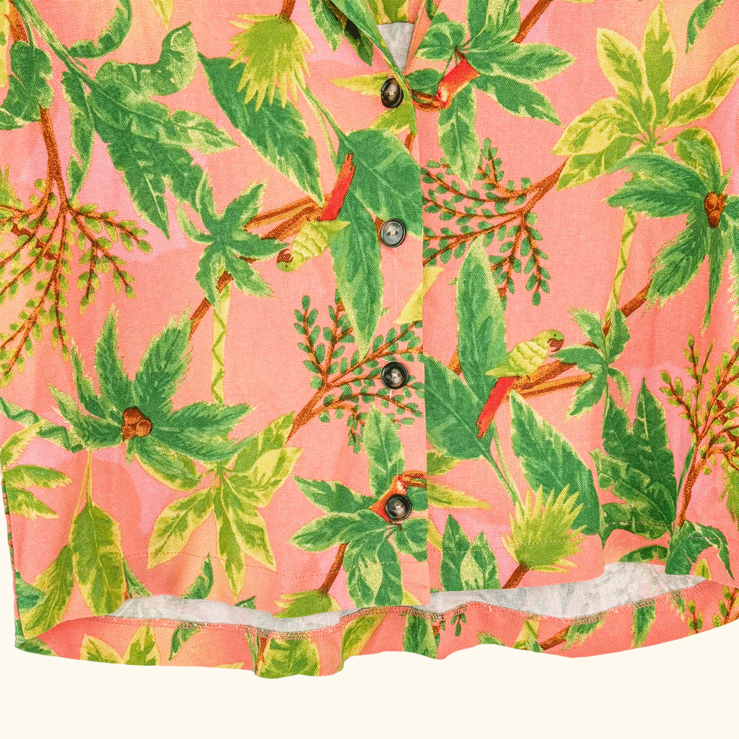 Monteau Los Angeles Linen Blend Hawaiian Shirt - Size Large