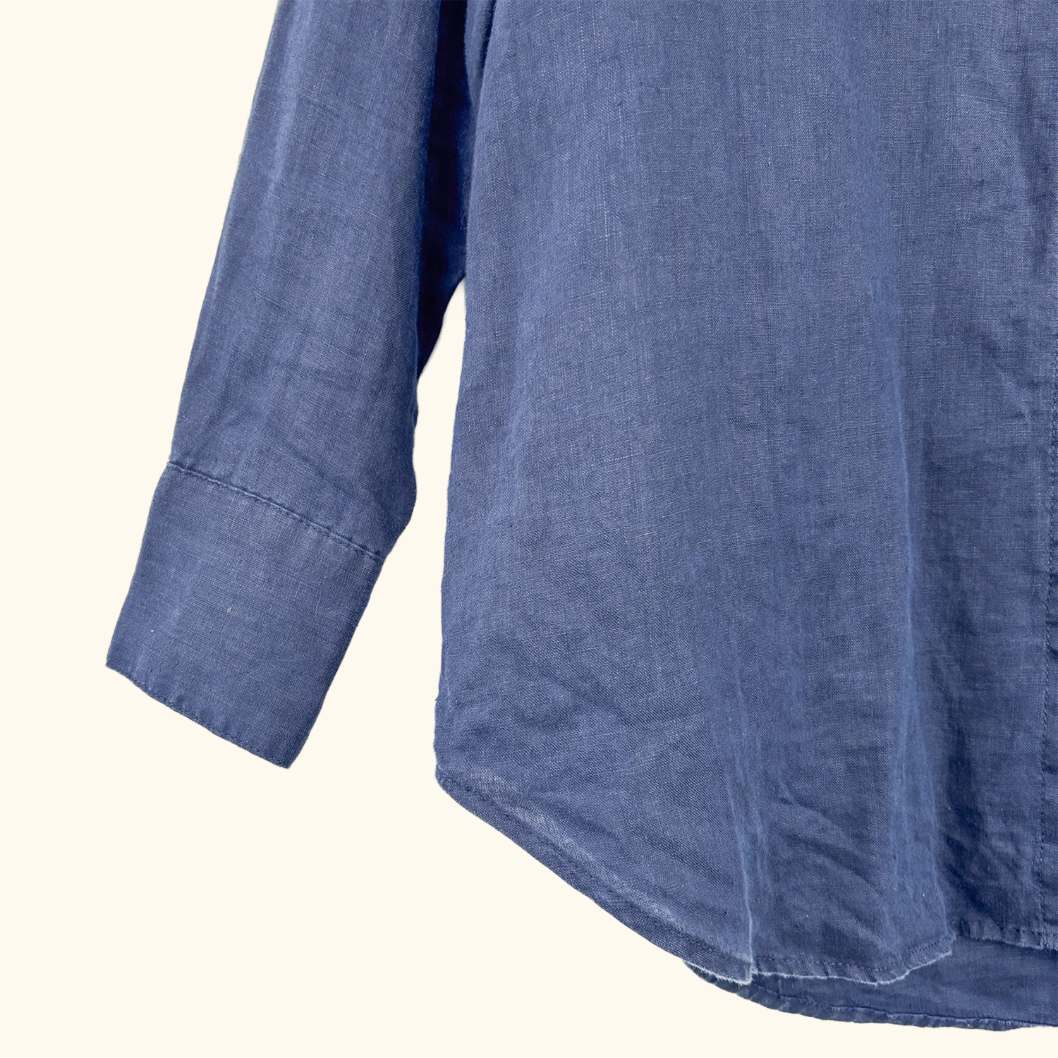 M&amp;S Navy Blue Linen Shirt - Size 12