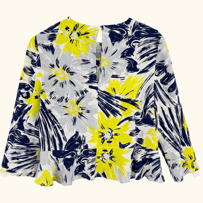 Whistles Abstract Floral Silk Blouse - Size 8