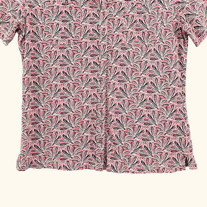 White Stuff Leaf Print Short Sleeve Shirt - Size 12