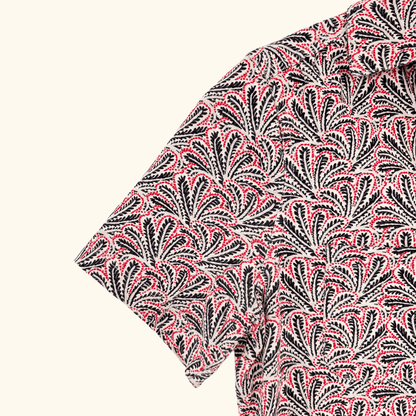 White Stuff Leaf Print Short Sleeve Shirt - Size 12