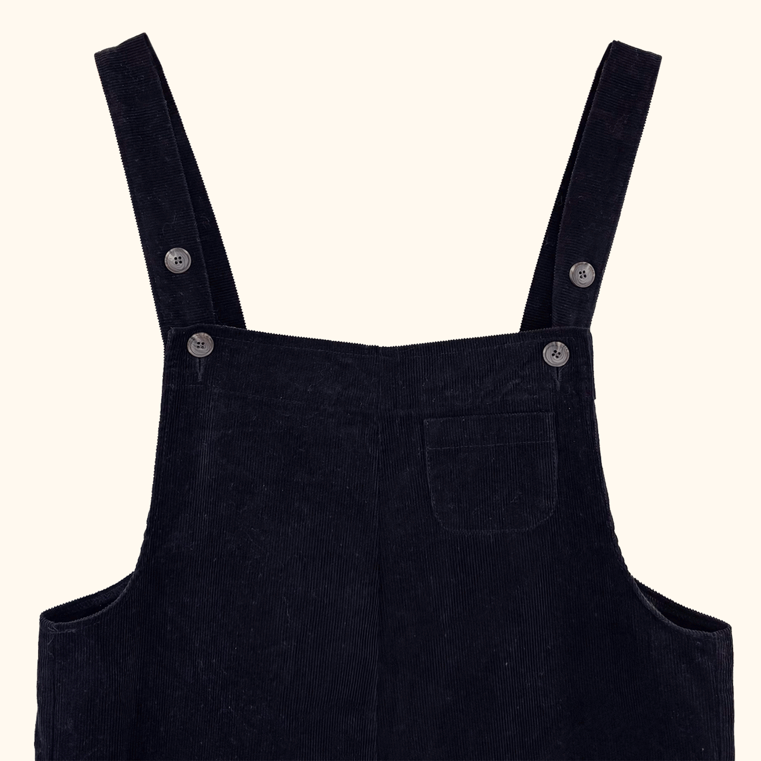 Olive Black Corduroy Cropped Dungarees - Size S/M