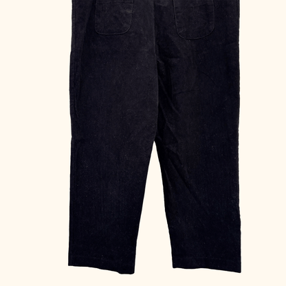 Olive Black Corduroy Cropped Dungarees - Size S/M