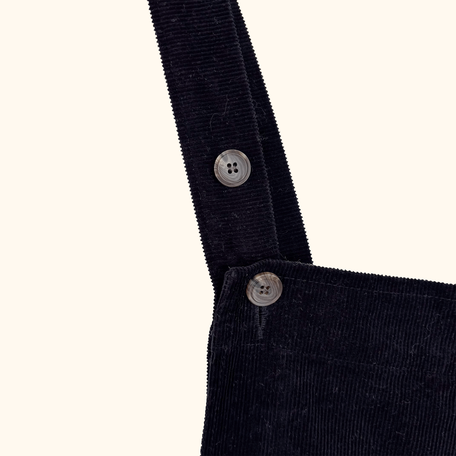 Olive Black Corduroy Cropped Dungarees - Size S/M