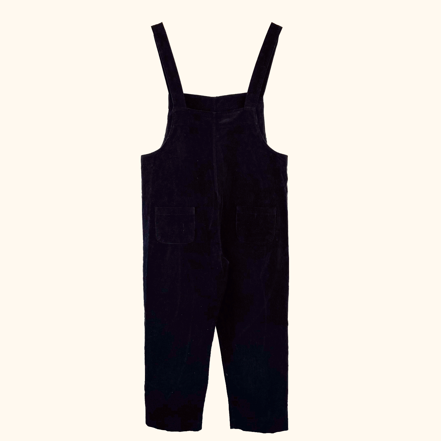 Olive Black Corduroy Cropped Dungarees - Size S/M