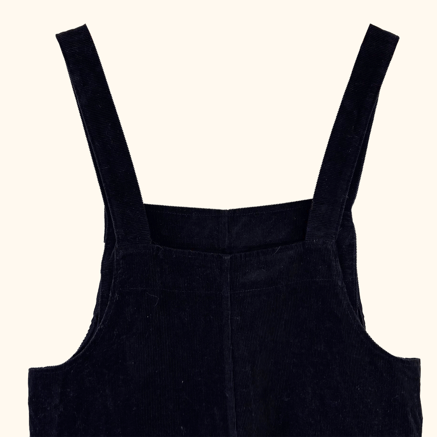 Olive Black Corduroy Cropped Dungarees - Size S/M