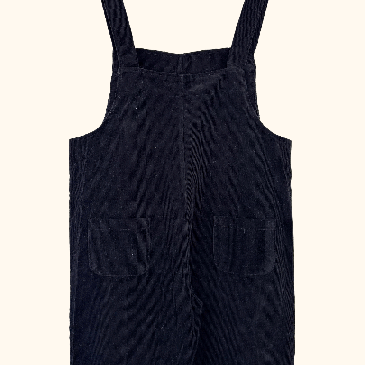 Olive Black Corduroy Cropped Dungarees - Size S/M