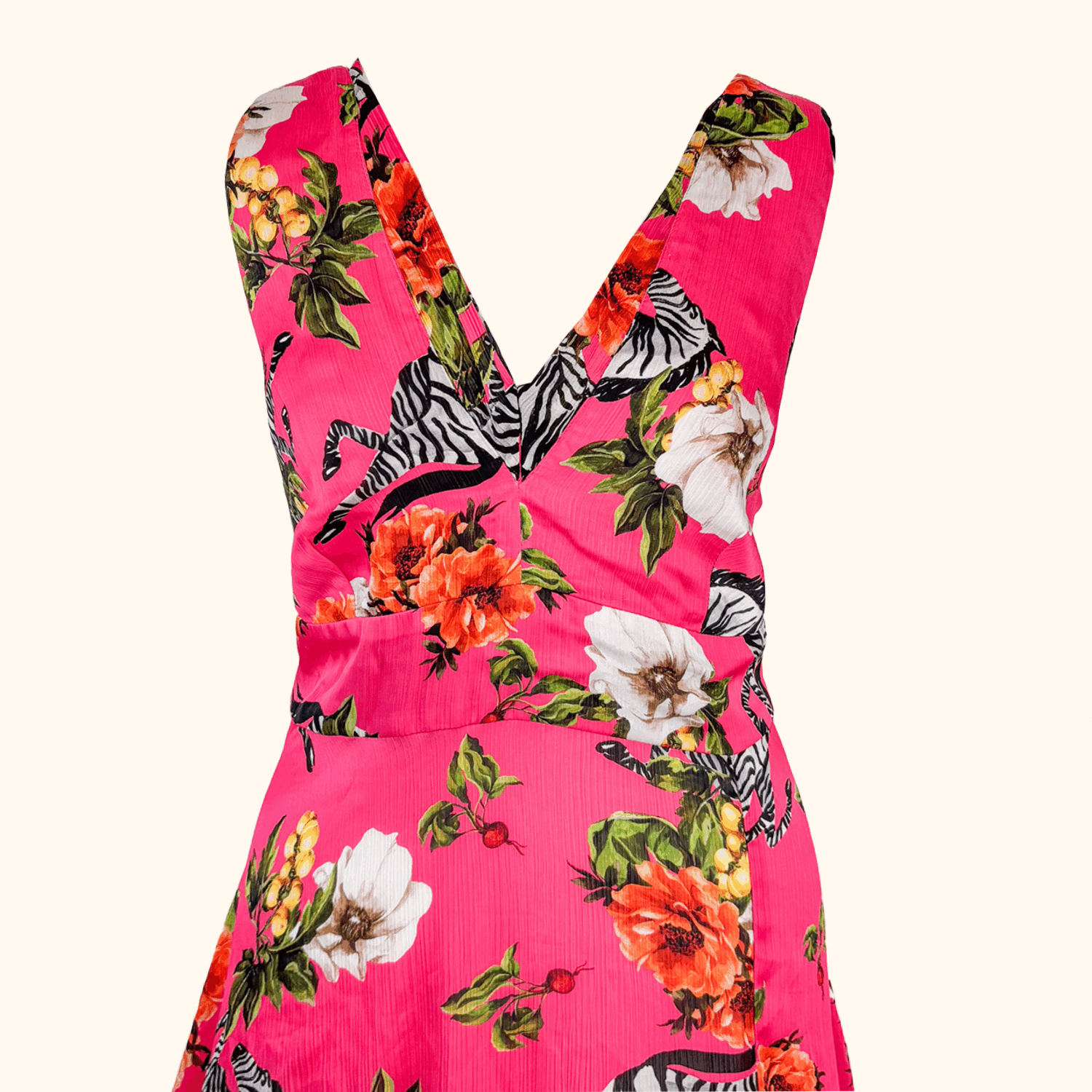 River Island Pink Zebra Maxi Summer Dress - Size 18