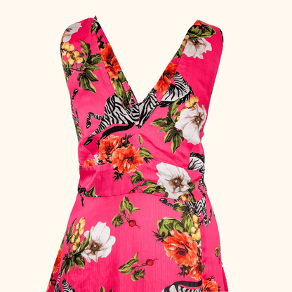 River Island Pink Zebra Maxi Summer Dress - Size 18