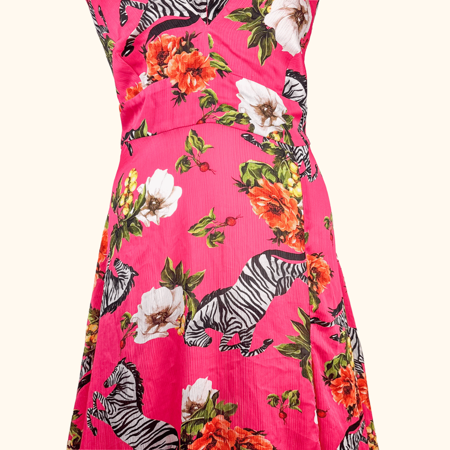 River Island Pink Zebra Maxi Summer Dress - Size 18