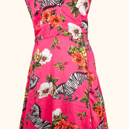 River Island Pink Zebra Maxi Summer Dress - Size 18