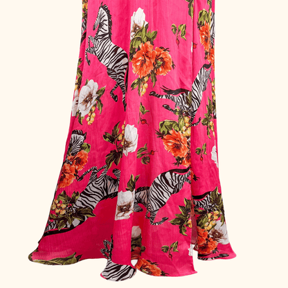 River Island Pink Zebra Maxi Summer Dress - Size 18