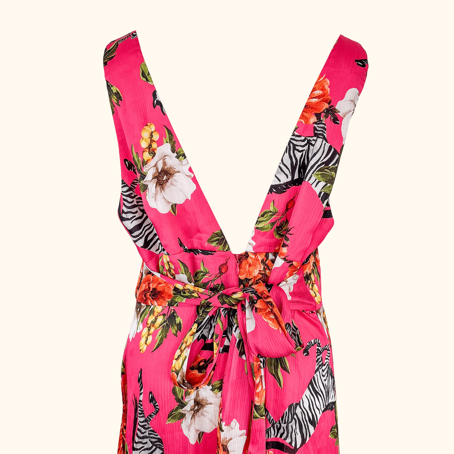 River Island Pink Zebra Maxi Summer Dress - Size 18